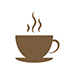 Outline of a brown cup of coffee