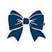 Outline of an blue bow