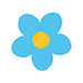 Blue flower with yellow center