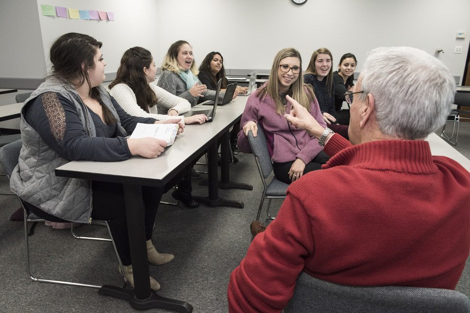 Students in classroom with adjunct instructor