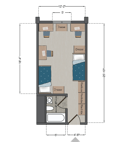 Reinert Hall Triple Deluxe Floor Plan