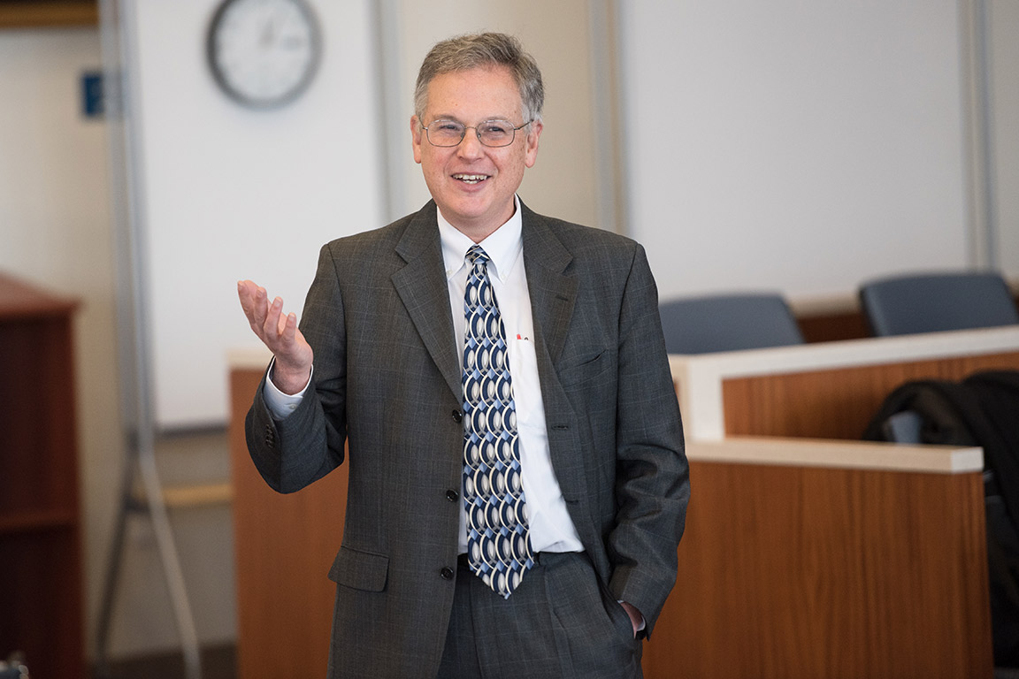 Joel K. Goldstein in Scott Hall's courtroom