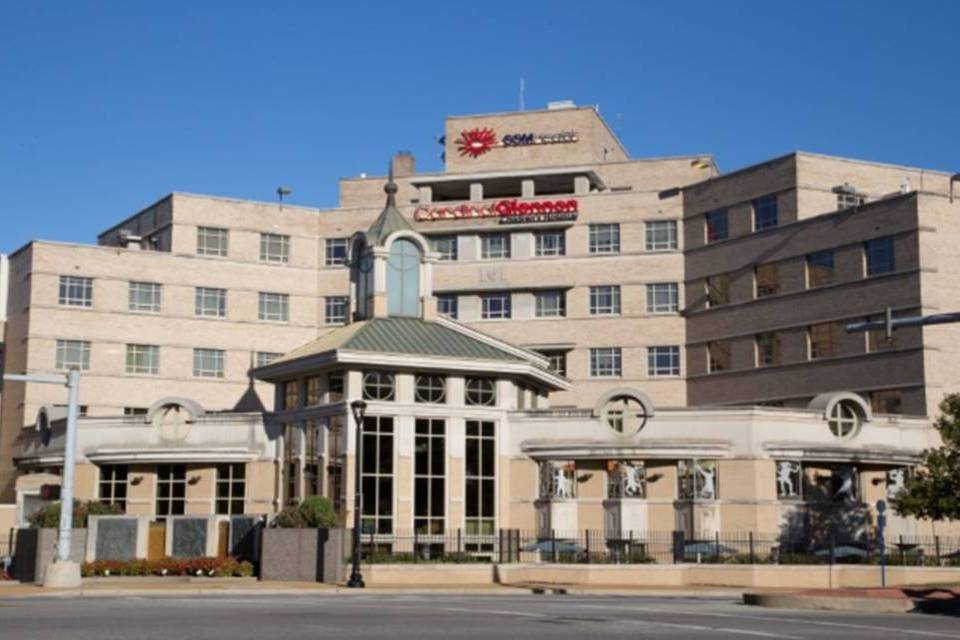 Facade of Cardinal Glennon Children's Hospital on a sunny day